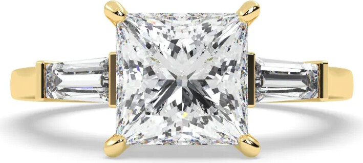 Tilla 14K yellow gold diamond Three Stone ring