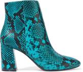 Thumbnail for your product : Alice + Olivia Dobrey Snake-effect Leather Ankle Boots