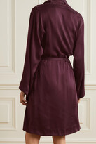 Thumbnail for your product : Skin Tina Washed Silk-blend Satin Robe - Burgundy