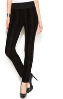 Thumbnail for your product : INC International Concepts Flocked Snake-Print Pull-On Pants