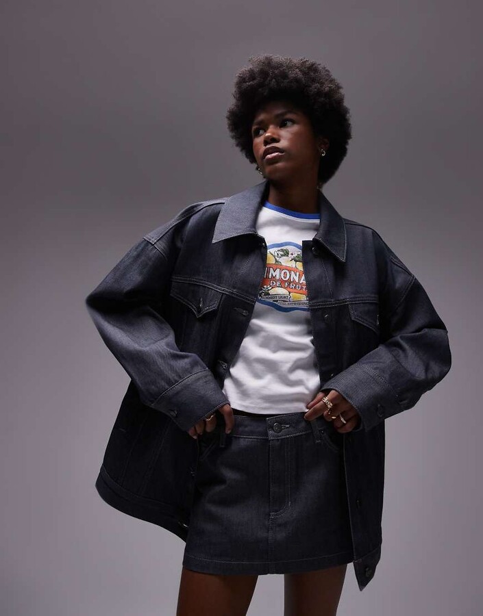 Boohoo Longline Ripped Denim Jacket Veste En Jeans Femme 10+