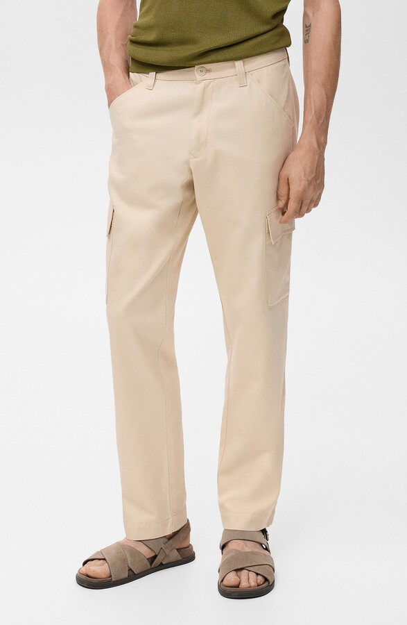 MANGO Cotton Blend Cargo Pants