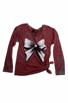 Thumbnail for your product : Rebel Yell Bow Long Sleeve Boyfriend Tee in Red