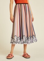 Thumbnail for your product : Paul Smith Women's Multi Stripe Pleated Skirt With Floral Hem
