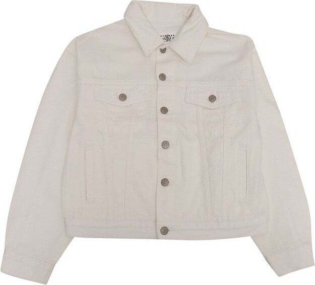 MM6 MAISON MARGIELA Kids Logo Embroidered Denim Jacket