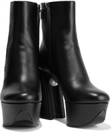 Thumbnail for your product : Nicholas Kirkwood Miri Faux Pearl-embellished Leather Platform Ankle Boots