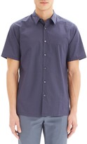 Thumbnail for your product : Theory Slim Fit Short Sleeve Cotton Button-Up Shirt