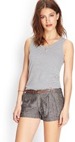 Thumbnail for your product : Forever 21 Cotton & Linen Pleated Shorts