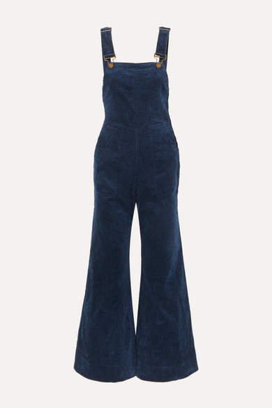 Apiece Apart Caterina Stretch Cotton Corduroy Overalls Navy