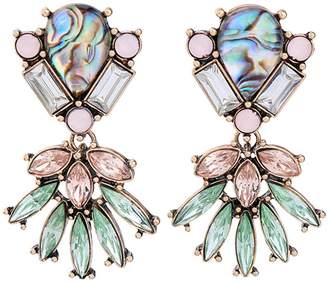 Line & Dot Dot & Line multi crystals cluster floral statement iridescent rhinestone earrings