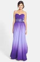 Thumbnail for your product : Sean Collection Beaded Waist Strapless Ball Gown