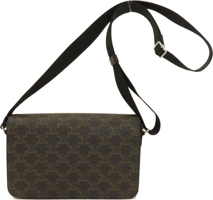 Celine Macadam Dark Brown Pvc Leather Shoulder Bag (Pre-Owned) 