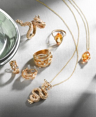 Effy Diamond Dragon Pendant Necklace (5/8 ct. t.w.) in 14k Gold