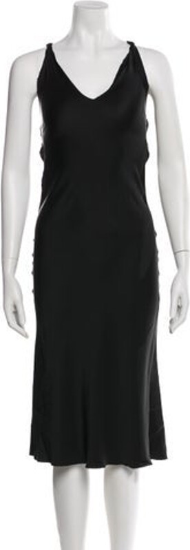 Gucci Silk Slip Dress Black Sleeveless with Cowl Neck Designer