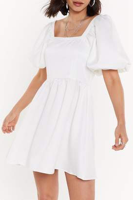 Nasty Gal Womens Square Neck Babydoll Mini Dress - white - 12