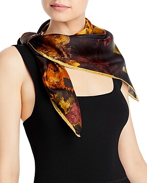 Fraas Floral Silk Square Scarf - 100% Exclusive - ShopStyle Scarves & Wraps