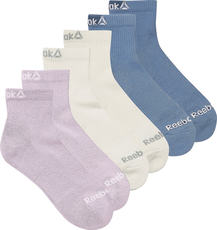 Reebok Performance Cotton Targeted Cushion Ankle Socks, 6-Pack