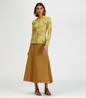 tory burch smocked cotton top