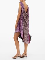 Thumbnail for your product : Halpern Asymmetric Degrade Sequinned Dress - Pink