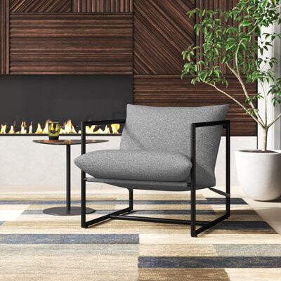 Reagle Modern Metal Framed Sling Accent Chair