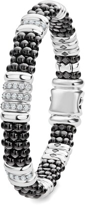 Lagos Black Caviar Diamond Station Bracelet