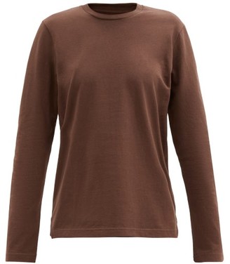 Bottega Veneta Sunrise Long-sleeved Cotton T-shirt - Dark Brown