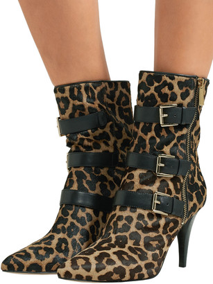 MICHAEL Michael Kors Lori Leopard-print Calf Hair Ankle Boots