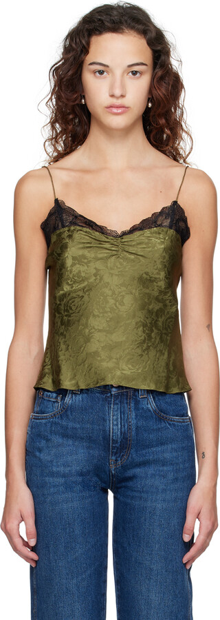 Gucci GG silk and lace lingerie top