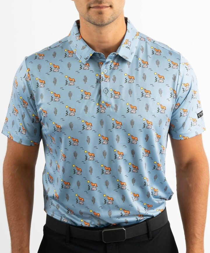 Yatta Golf Clever Coyote Golf Polo In Light Blue