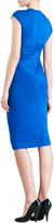 Thumbnail for your product : Donna Karan Cap-Sleeve Draped Jersey Envelope Dress, Blue