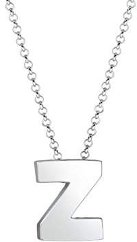 Elli Women's 925 Sterling Silver Plated Letter Z Basic Minimal Pendant Necklace