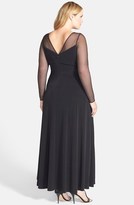 Thumbnail for your product : Calvin Klein Matte Jersey Gown with Embellished Illusion Yoke (Plus Size)