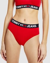 Thumbnail for your product : Tommy Hilfiger Women's Red Bikini Briefs - Tommy Jeans High Waisted Bikini Briefs - Size XL at The Iconic