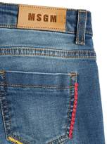 Thumbnail for your product : MSGM Embroidered Stretch Denim Shorts