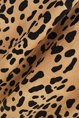 Temperley London Piera Leopard-print Hammered Silk-satin Midi Wrap Dress
