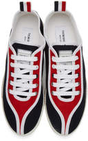 Thumbnail for your product : Thom Browne Navy Tricolor Cupsole Sneakers