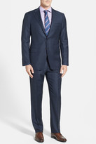 Thumbnail for your product : Hickey Freeman Classic Fit Navy Plaid Wool Suit