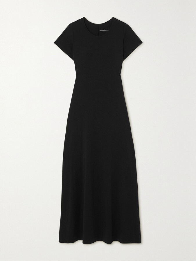 ANOTHER TOMORROW + Net Sustain Fitted Tee Organic Cotton And Tencel Lyocell-blend Jersey Midi Dress - Black