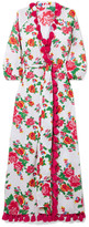 Thumbnail for your product : Rhode Resort Lena Tassel-trimmed Floral-print Cotton-voile Maxi Wrap Dress