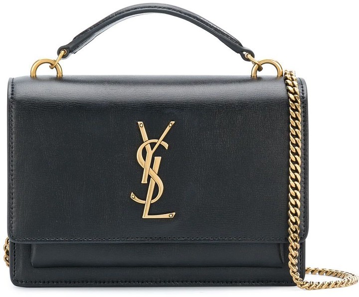 Saint Laurent Cassandra embossed leather chain wallet - ShopStyle