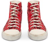 Thumbnail for your product : Saint Laurent Red Bandana Printed Canvas High Top Men's Sneakers