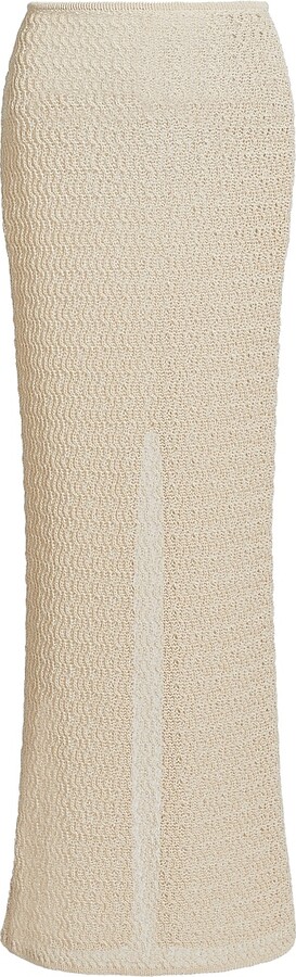 Women's Prettie Crochet-Knit Sheer Maxi-Skirt - Vanille - Size XS
