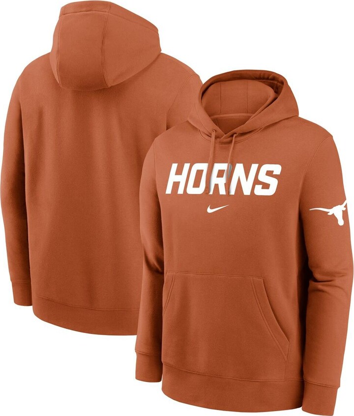 Nike Men's Texas Orange Texas Longhorns Nickname Club Fleece Pullover Hoodie