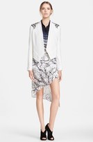 Thumbnail for your product : Haute Hippie Embellished Shoulder Torn Chiffon Blazer