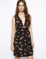Thumbnail for your product : Max C London Wrap Front Dress in Bird Print