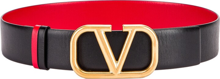 Valentino Garavani Logo Belt in Black