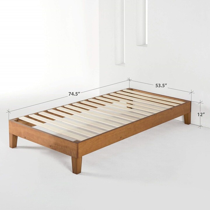 Twin size Modern Solid Wood Platform Bed Frame in Natural ShopStyle