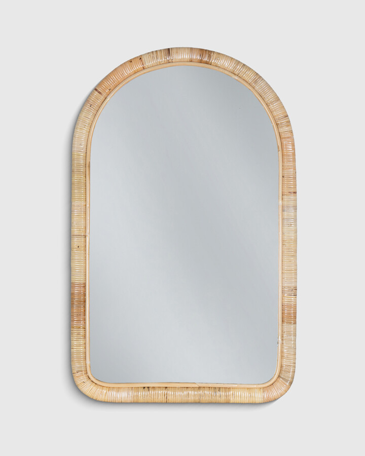 Rattan Arched Wall Mirror