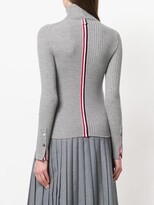 Thumbnail for your product : Thom Browne Striped Half-and-Half Rib Knit Turtleneck In Fine Merino Wool