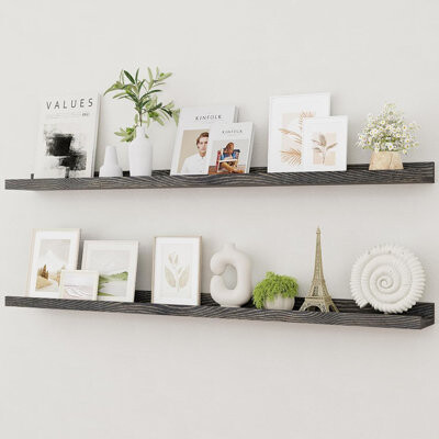 Latitude Run Floating Shelves For Wall 48 Inch Long Floating Shelves With Lip For Bedroom Kitchen Living Room Nursery Display Set Of 2